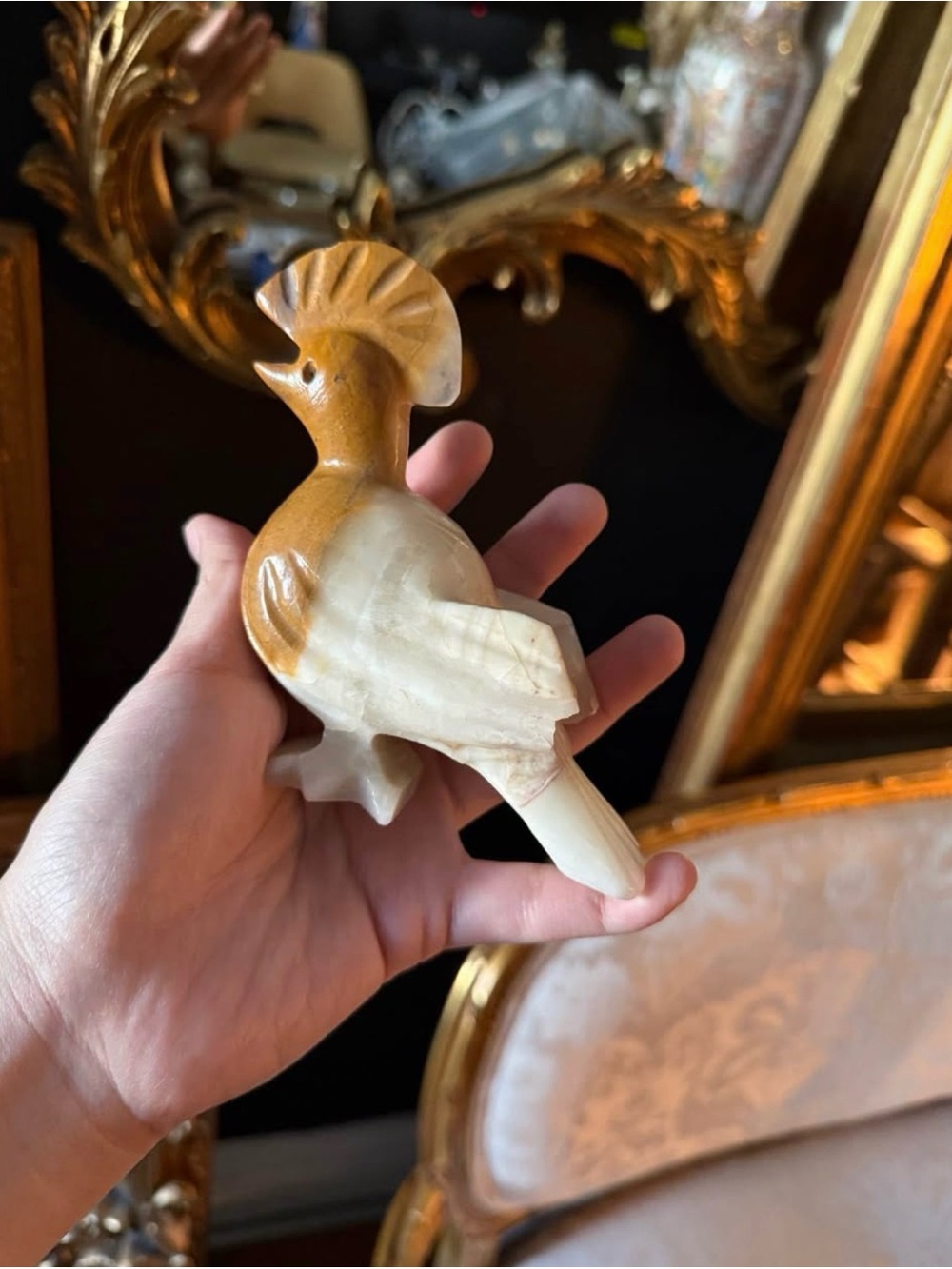 Alabaster hand carved bird